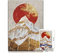 Puzzle per adulti da 1000 pezzi con decorazioni in oro rosso, idee regalo per sfide difficili per 14+ anni, gioco di puzzle offerto (dimensioni 38x26cm)