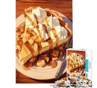 Puzzle per adulti da 1000 pezzi con deliziosa fetta di torta al caramello e panna montata gioco educativo e stimolante per tutta la famiglia ideale come regalo di compleanno (dimensioni 75x50cm)