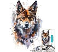 Puzzle per adulti da 1000 pezzi con dingo ad acquerello Aiuta a sviluppare la capacità di analisi e logica Gioco pratico per ragazzi dai 14 anni in su (38x52cm)