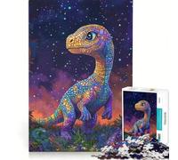 Puzzle per adulti da 1000 pezzi con dinosauri e stelle arcobaleno gioco interattivo taglio di precisione regalo di compleanno e unico 38x26cm
