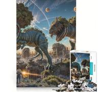 Puzzle per adulti da 1000 pezzi con dinosauri extraterrestri, gioco impossibile, rilassante e stimolante per la mente, ideale come decorazione da scrivania 38x52cm
