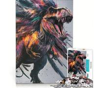 Puzzle per adulti da 1000 pezzi con dinosauri gioco pratico divertente e spiritoso ideale come lista dei desideri con Babbo Natale 38x26cm