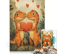Puzzle per adulti da 1000 pezzi con dinosauri tema amore relax e divertimento a casa attività per rafforzare l'amore tra le coppie 38x26cm