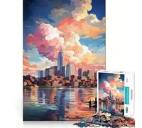 Puzzle per adulti da 1000 pezzi con dipinto a olio di Boston dai bordi netti,gioco di costruzione che favorisce la concentrazione,divertimento a ritmo lento,regalo di Natale per il tempo libero