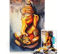 Puzzle per adulti da 1000 pezzi con dipinto ad acquerello del Signore Ganesha gioco rompicapo sfida impegnativa regalo per amici e familiari 50x75cm