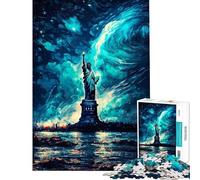Puzzle per adulti da 1000 pezzi con dipinto ad olio della Statua della Libertà Un gioco interattivo un'opera d'arte compleanno e Natale (dimensioni 38x26cm)