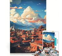 Puzzle per adulti da 1000 pezzi con dipinto ad olio di Katmandu giocattolo educativo ideale per passare il tempo durante le vacanze regalo di compleanno regalo 50x75cm