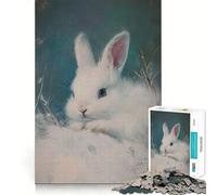 Puzzle per adulti da 1000 pezzi con dipinto del Coniglio Bianco,gioco di logica,taglio di precisione,bordi lisci,regalo perfetto per riunioni di famiglia (38x26cm)