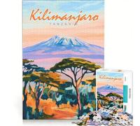 Puzzle per adulti da 1000 pezzi con dipinto del Kilimangiaro gioco rilassante allena la mente e la mano compleanno e Natale 50x75cm