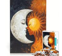 Puzzle per adulti da 1000 pezzi con dipinto del sole e della luna che si baciano gioco rilassante ideale per passare il tempo durante le vacanze un regalo perfetto per gli appassionati di videogiochi