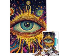 Puzzle per adulti da 1000 pezzi con dipinto dell'occhio cosmico puzzle per adolescenti attività divertenti per passare il tempo a casa durante le vacanze gioco di sfida unico 38x26cm