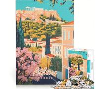 Puzzle per adulti da 1000 pezzi con dipinto di Atene, Grecia Gioco per famiglie, migliora la memoria, ideale come decorazione da scrivania 50x75cm