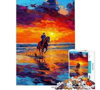Puzzle per adulti da 1000 pezzi con dipinto di un cavaliere al tramonto Puzzle rilassante per adulti ideale per il divertimento in famiglia perfetto come regalo di compleanno o per occasioni speciali