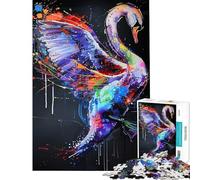 Puzzle per adulti da 1000 pezzi con dipinto di un cigno giocattolo antistress ideale per le vacanze in casa per passare il tempo in famiglia e per serate di gioco (50x75cm)