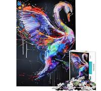 Puzzle per adulti da 1000 pezzi con dipinto di un cigno giocattolo decorativo per la casa sfida impegnativa regalo per amici e familiari (38x52cm)