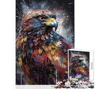 Puzzle per adulti da 1000 pezzi con dipinto di un falco puzzle da 1000 pezzi decorazione per la casa giocattolo ottimo regalo migliora la memoria (50x75cm)