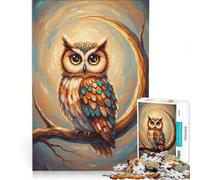Puzzle per adulti da 1000 pezzi con dipinto di un gufo magico gioco educativo decorazione per la casa ideale come regalo 38x52cm