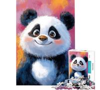 Puzzle per adulti da 1000 pezzi con dipinto di un panda sorridente Puzzle per adulti gioco per famiglie un'opera d'arte un regalo perfetto per gli amanti dei videogiochi (dimensioni 38x52cm)