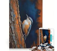 Puzzle per adulti da 1000 pezzi con dipinto di un picchio muratore su un tronco d'albero gioco rilassante ideale per passare il tempo durante le vacanze un regalo perfetto per gli appassionati