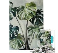 Puzzle per adulti da 1000 pezzi con dipinto di una pianta di Monstera gioco pratico per adulti divertimento in famiglia compleanno e Natale (dimensioni 38x26cm)
