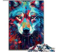 Puzzle per adulti da 1000 pezzi con disegno di lupo, puzzle difficili per adulti, giochi educativi, decorazione per la casa (dimensioni 26x38cm)