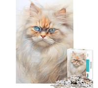 Puzzle per adulti da 1000 pezzi con disegno di un gatto persiano gioco educativo stimolante per l'intelletto ideale come regalo di Babbo Natale segreto o antistress (dimensioni 38x52cm)