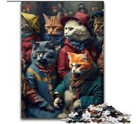 Puzzle per adulti da 1000 pezzi con divertenti bande di gatti, perfetti per il divertimento in famiglia a Natale, Ringraziamento, compleanni e Pasqua (dimensioni: 26x38cm)
