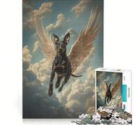 Puzzle per adulti da 1000 pezzi con Doberman e angelo gioco educativo decorazione per la casa ideale per rafforzare l'amore tra le coppie 38x26cm