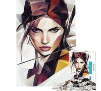 Puzzle per adulti da 1000 pezzi con donna e ritratto geometrico gioco educativo e stimolante ideale per il relax e il miglioramento della memoria perfetto come regalo di compleanno (38x52cm)