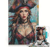 Puzzle per adulti da 1000 pezzi con donne pirata fantasy, gioco divertente, rilassante e stimolante per la mente, ideale come elemento della lista dei desideri con Babbo Natale 38x52cm