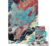 Puzzle per adulti da 1000 pezzi con drago arte vintage gioco educativo giocattoli educativi regali per compleanni per tutta la famiglia (dimensioni 75x50cm)