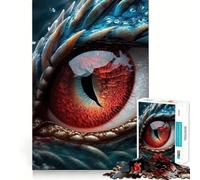 Puzzle per adulti da 1000 pezzi con drago blu e rosso e occhio,incastro perfetto,decorazione,gioco di abilità mentale,divertimento spensierato,decorazione artistica natalizia 50x75cm