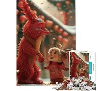 Puzzle per adulti da 1000 pezzi con drago cinese difficile e stimolante per migliorare la memoria giocattolo educativo per ragazzi dai 14 anni in su 38x52cm