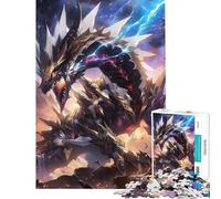 Puzzle per adulti da 1000 pezzi con drago dorato e fulmine gioco educativo e rompicapo ideale come regalo di compleanno per uomini e donne (dimensioni 38x52cm)