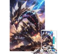 Puzzle per adulti da 1000 pezzi con drago dorato e fulmine gioco educativo e rompicapo ideale come regalo di compleanno per uomini e donne (dimensioni 38x26cm)