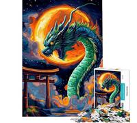 Puzzle per adulti da 1000 pezzi con drago e alba lunare giochi rilassanti attività divertenti per le vacanze a casa (dimensioni 50x75cm)