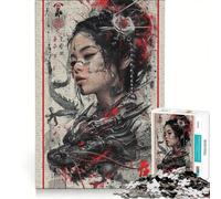 Puzzle per adulti da 1000 pezzi con drago e geisha vintage ideale per giochi divertenti e attività da fare in casa regalo di compleanno o di viaggio 50x75cm