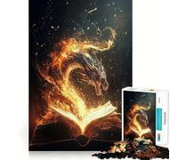 Puzzle per adulti da 1000 pezzi con drago e libro,ideale per la lettura,con bordi puliti,gioco di costruzione che favorisce la concentrazione,divertimento rilassante,regalo di Natale
