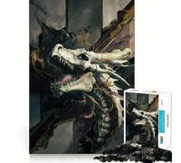 Puzzle per adulti da 1000 pezzi con drago e ossa,disegno dai tagli netti,gioco divertente per la concentrazione,momento di relax,regalo di Natale 38x52cm