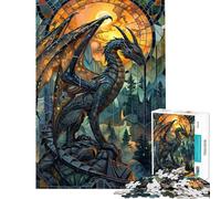 Puzzle per adulti da 1000 pezzi con drago e storia giochi per famiglie attività divertenti e impegnative da fare a casa (dimensioni 38x52cm)