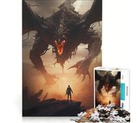Puzzle per adulti da 1000 pezzi con drago fantasy e boss finale, gioco interattivo, decorazione per la casa, compleanno e Natale 38x26cm