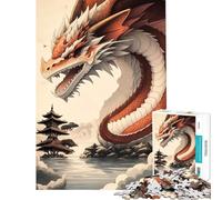Puzzle per adulti da 1000 pezzi con drago giapponese gioco stimolante giocattolo educativo decorazione perfetta regalo divertente (dimensioni 50x75cm)