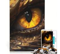Puzzle per adulti da 1000 pezzi con drago occhio d'oro, gioco pratico, ideale per passare il tempo durante le vacanze a casa, con poster abbinato e foglio di curiosità 38x26cm