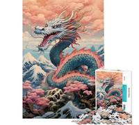 Puzzle per adulti da 1000 pezzi con drago Sakura cinese gioco educativo rompicapo regalo di compleanno (dimensioni 38x26cm)