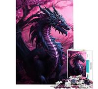 Puzzle per adulti da 1000 pezzi con drago Sakura giapponese gioco impossibile giocattolo educativo regalo di Babbo Natale segreto per divertimento in famiglia (dimensioni 50x75cm)