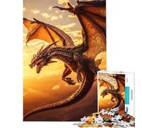 Puzzle per adulti da 1000 pezzi con drago volante delle fiabe Giocattolo decorativo da parete che migliora la memoria Regalo di compleanno (38x52cm)