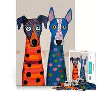 Puzzle per adulti da 1000 pezzi con due cani a pois, taglio preciso, gioco cognitivo, rilassante, decorazione natalizia da parete (50x75cm)
