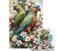 Puzzle per adulti da 1000 pezzi con due pappagalli in una composizione floreale ideale per ragazzi e famiglie Taglio di precisione impegnativo da completare (dimensioni 38x26cm)