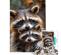 Puzzle per adulti da 1000 pezzi con due procioni giochi per tutta la famiglia sfida per l'intelligenza giocattoli che creano dipendenza ottimi regali un'opera d'arte (dimensioni 75x50cm)