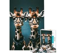 Puzzle per adulti da 1000 pezzi con due simpatiche giraffe gemelle gioco interattivo e stimolante ideale come regalo per uomini e donne antistress (dimensioni 50x75cm)